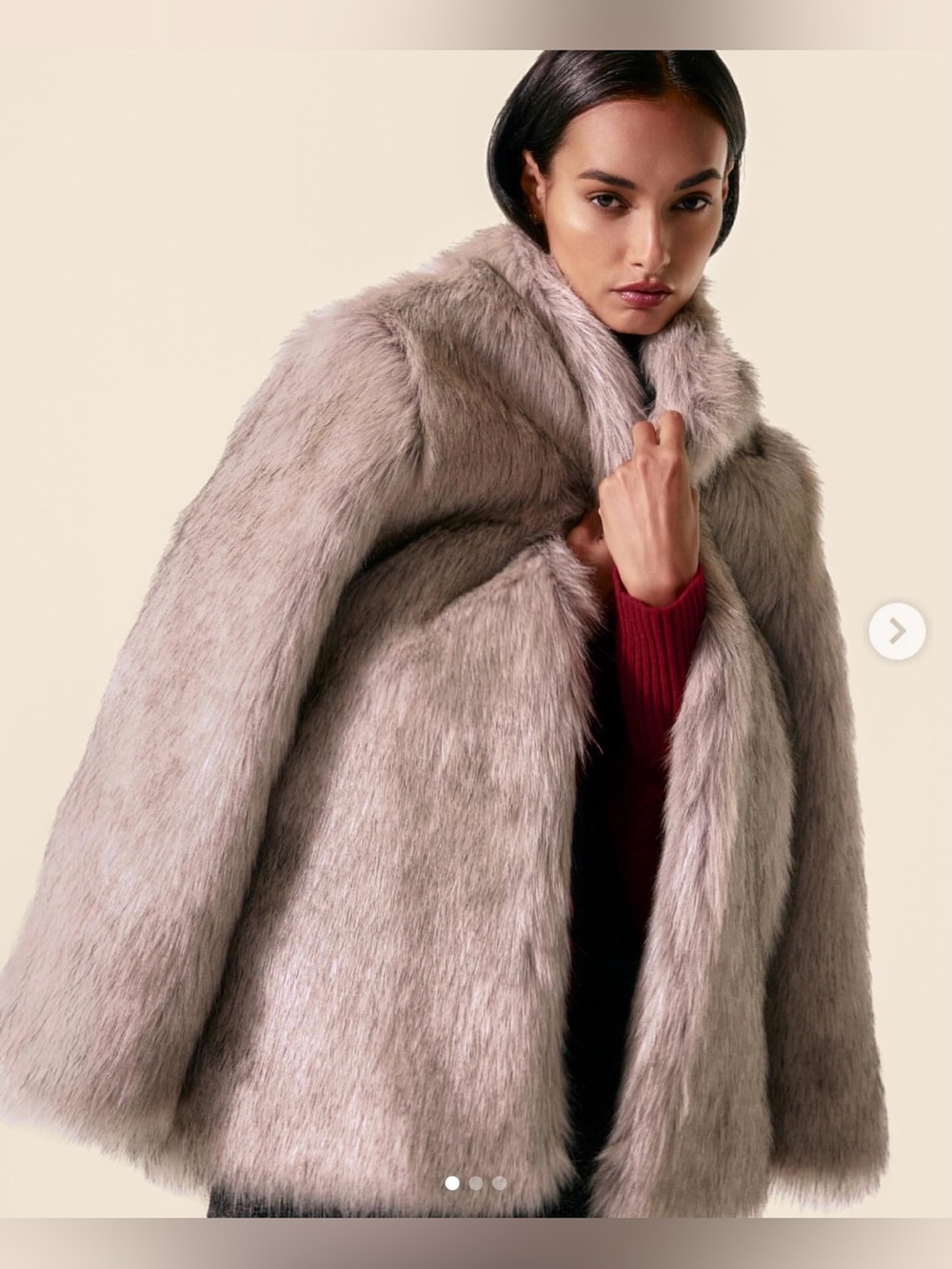 NWT Brochu Walker Faye Faux Fur Coat Arctic Gray Jacket Size Large